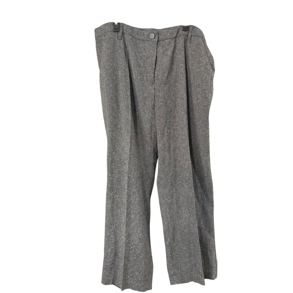 New Directions Woman Dress Pants 22W Gray Tweed Straight Leg All Around Control